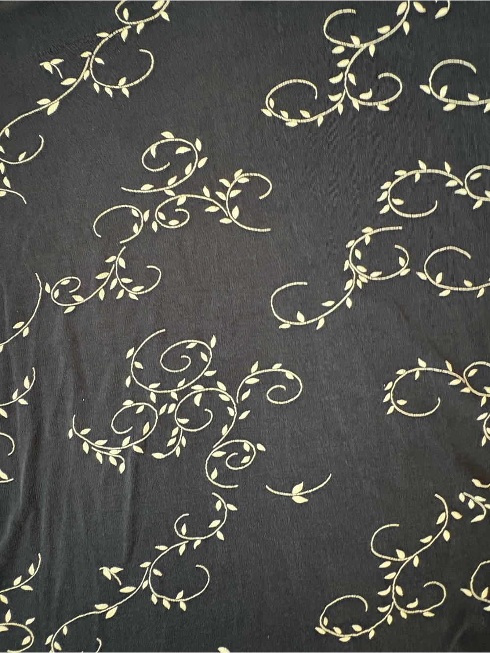 Black V-Neck Blouse with White Vine Print - Women - Picture 12 of 12